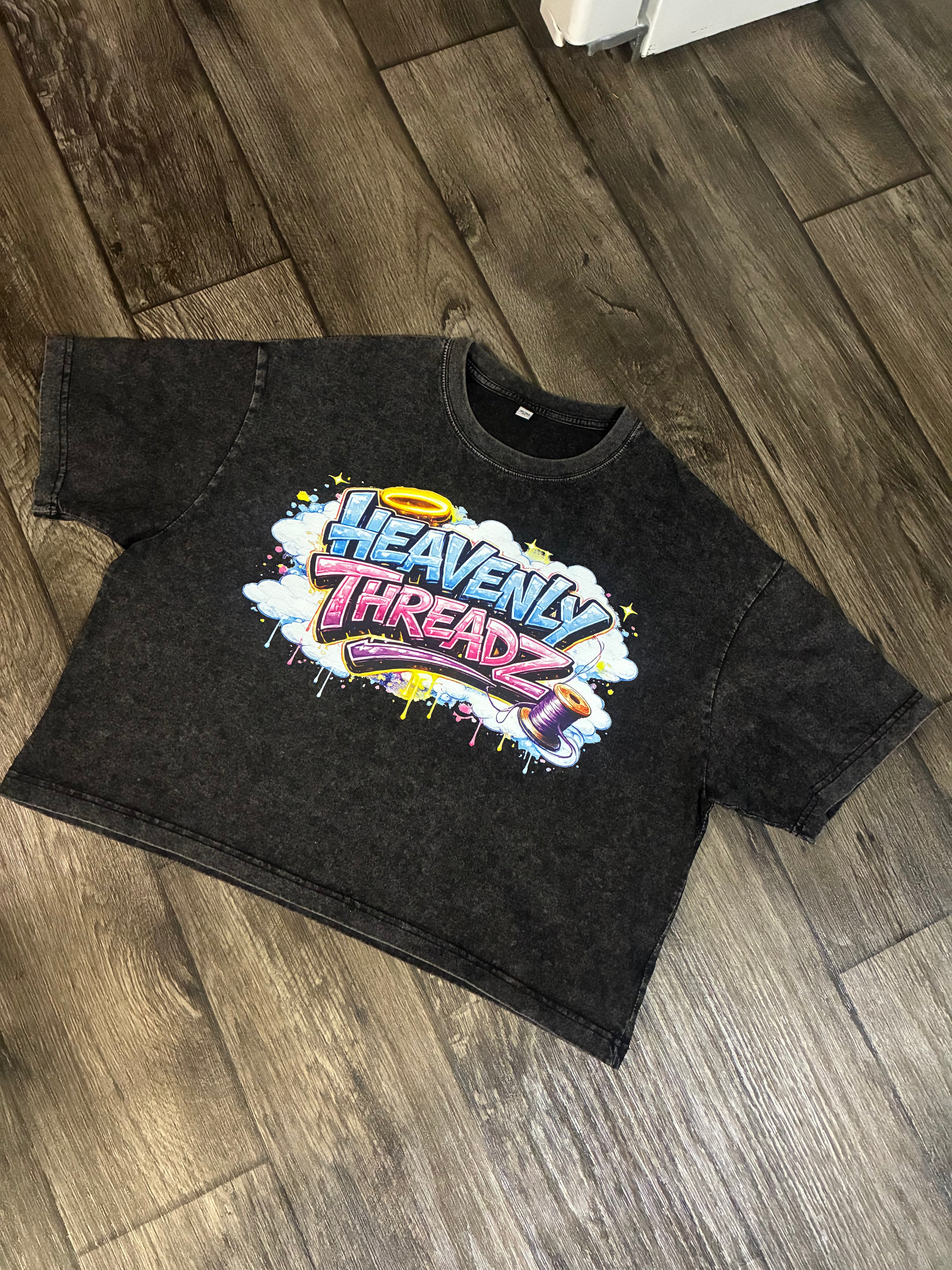 Heavenly Threadz Graffiti Crop Top
