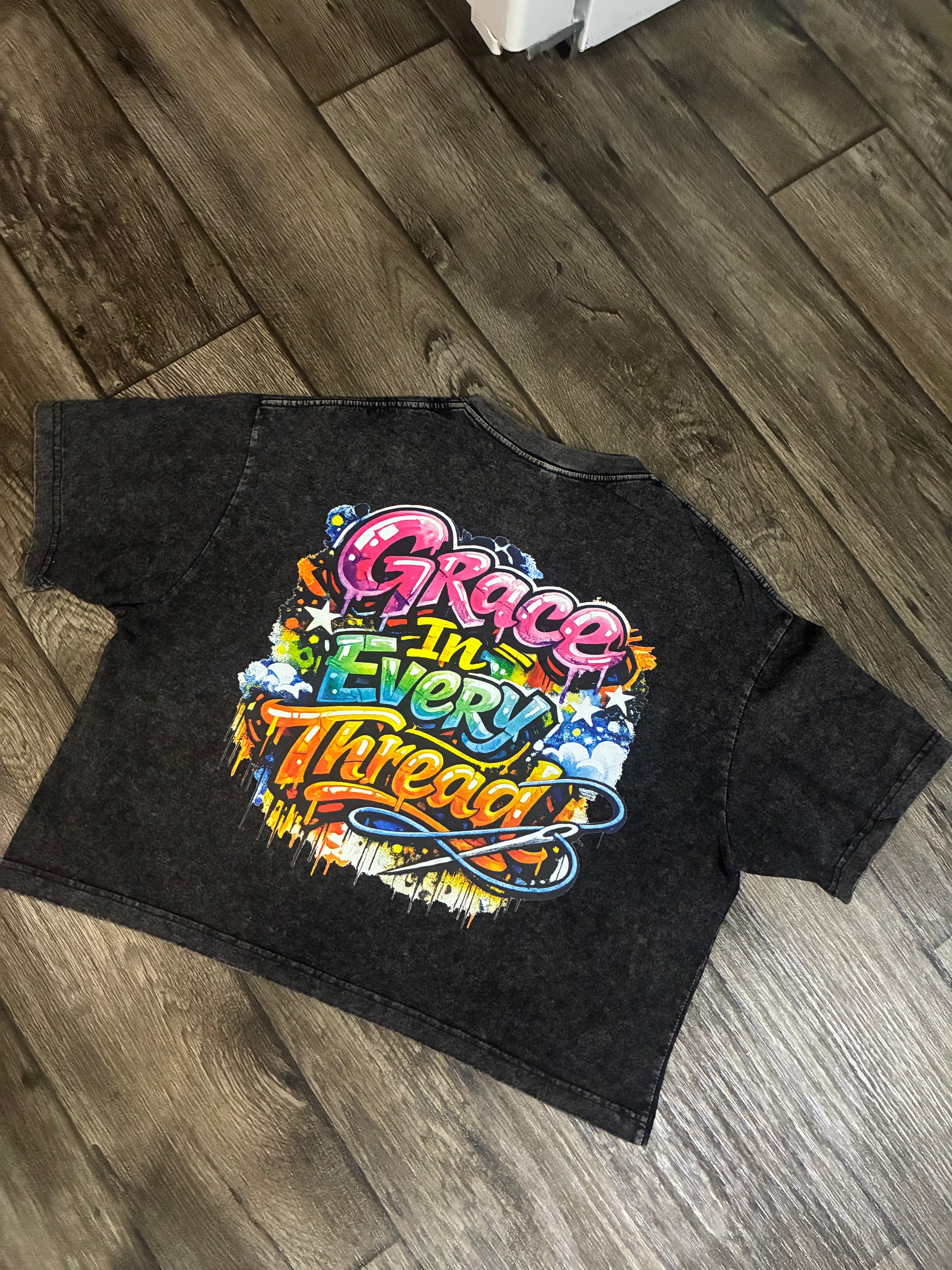 Heavenly Threadz Graffiti Crop Top